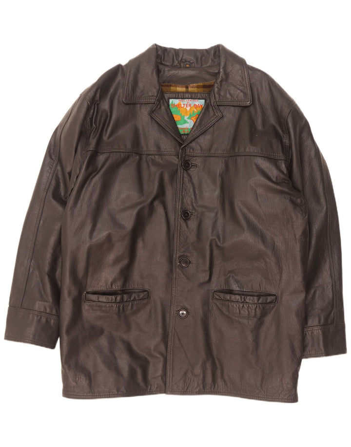 Shelter Bay Veste en cuir pour homme UK 42 XL Noir