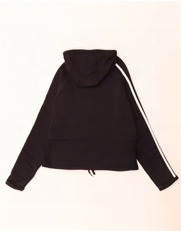 Adidas Pull à capuche zippé pour femme UK 14 Polyester noir moyen