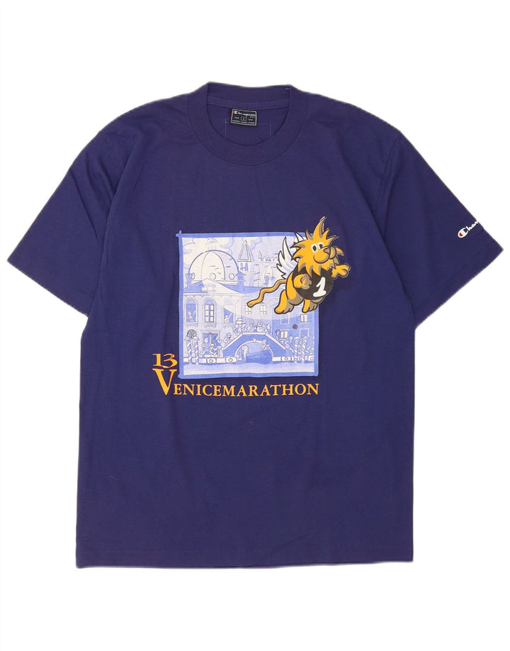 Champion T-Shirt Graphique Homme Petit Bleu Coton