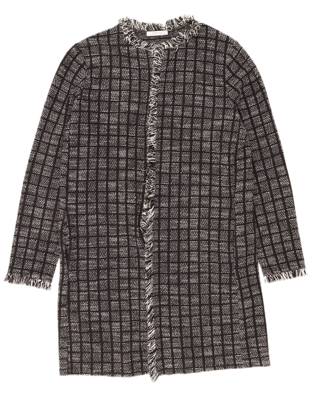 Zara Manteau surdimensionné pour femme UK 10 Petit carreaux gris