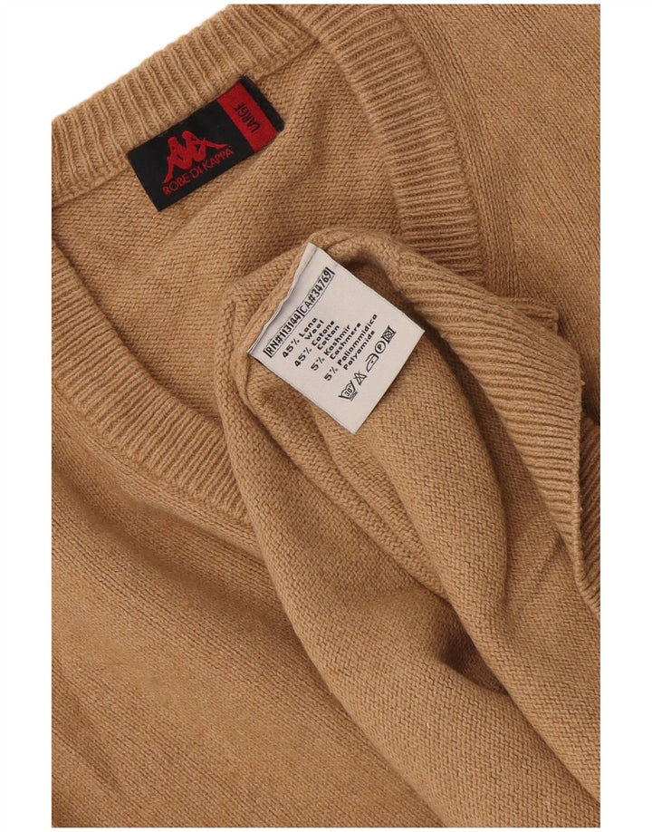 Kappa Pull col V pour homme en coton marron Taille L