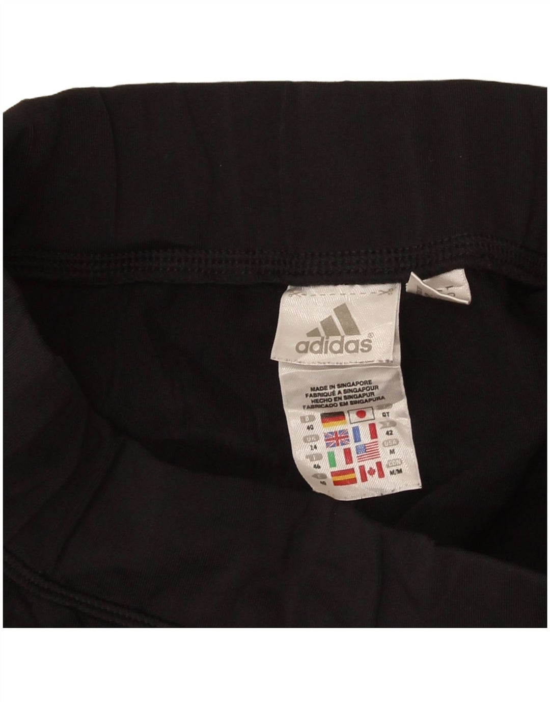 Adidas Femmes Capri Leggings UK 14 Grand Noir Colorblock Polyester
