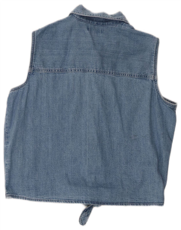 Levi's Chemise en jean sans manches pour femme UK 10 Small Bleu Coton