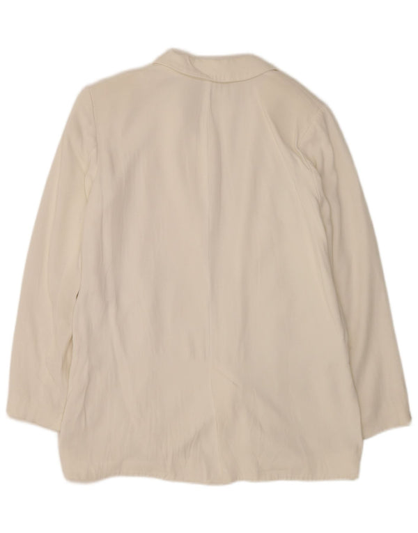 Zara Veste blazer ouverte surdimensionnée pour femme UK 10 Small Blanc