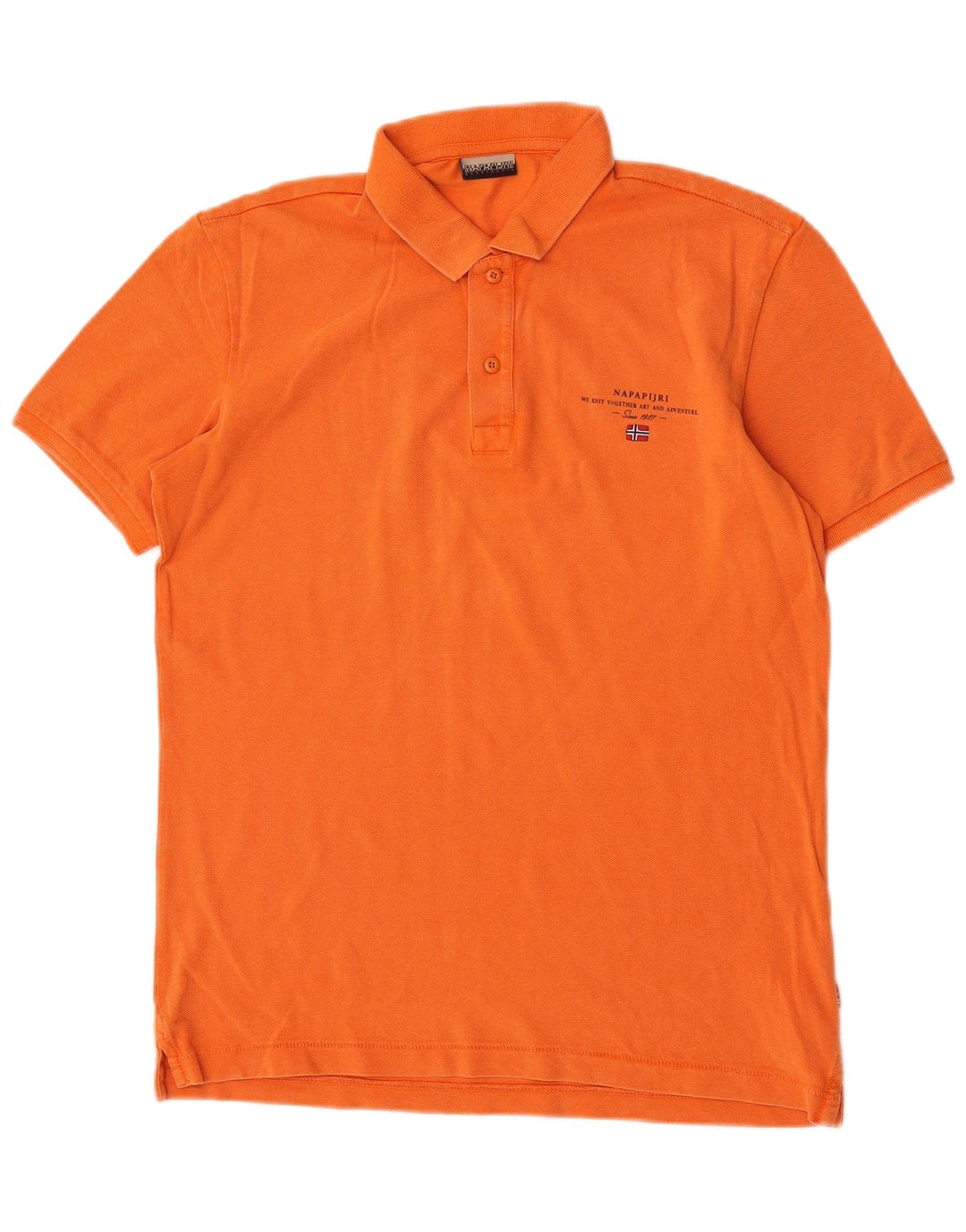 Napapijri Polo Homme Orange Moyen Coton