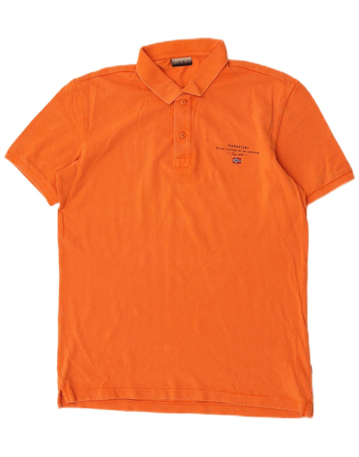 Napapijri Polo Homme Orange Moyen Coton