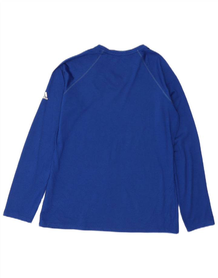 Adidas Garçon Climalite Graphic Top Manches Longues 13-14 ans Bleu Moyen