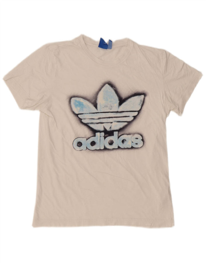 Adidas T-shirt graphique pour homme en coton blanc moyen