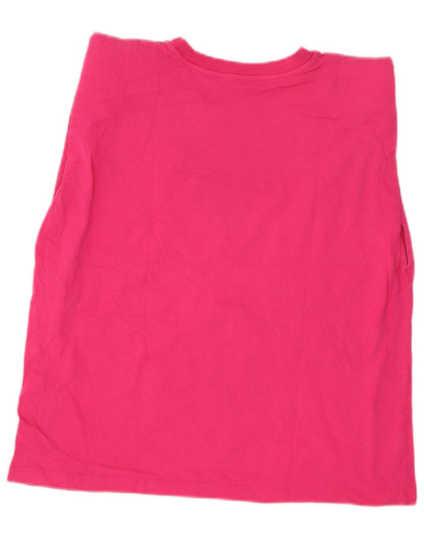 Zara Débardeur Femme UK 14 Coton Rose Moyen