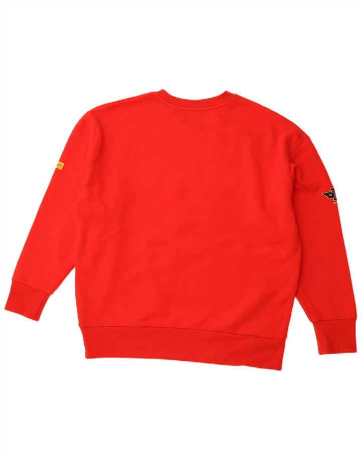 SUPERDRY Homme Hawks Graphic Sweatshirt Jumper Large Rouge Coton