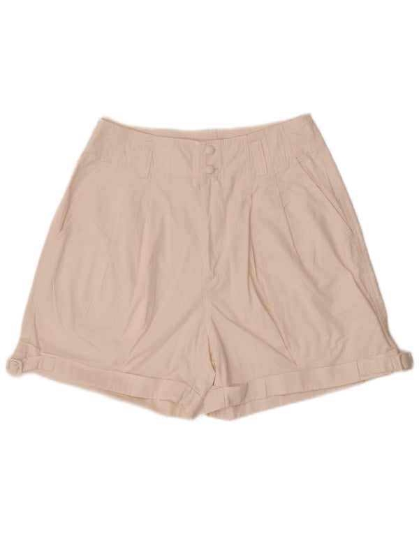 vintage Femme Taille Haute Chino Shorts Moyen W28 Off White