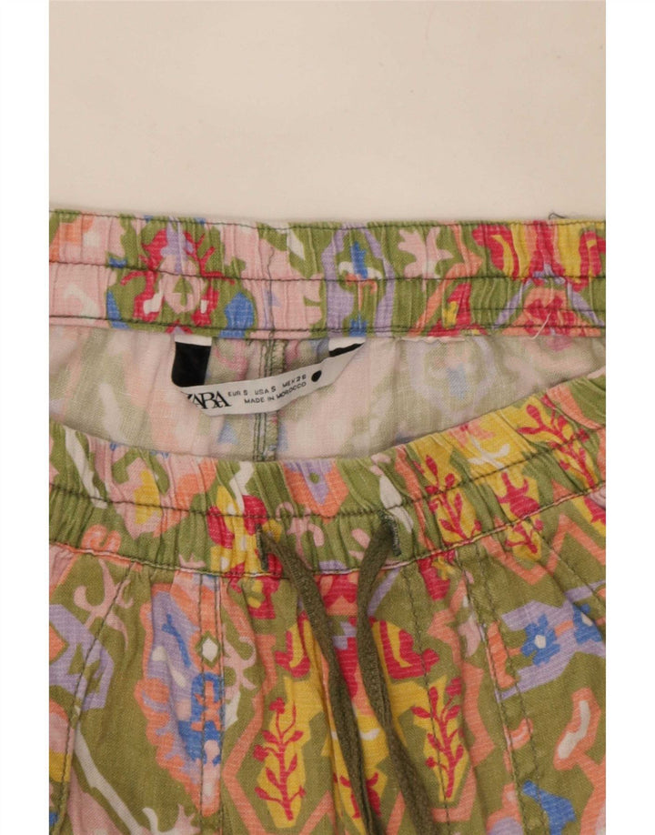 Zara Short Chino Femme Petit W26 Multicolore Floral