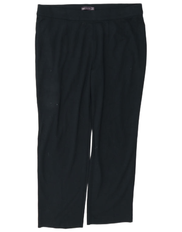 Marks & Spencer Pantalon décontracté droit pour femme UK 18 XL W38 L27 Bleu marine