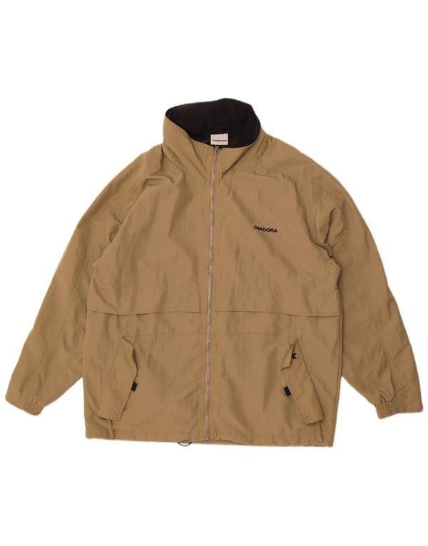 Diadora Veste de pluie coupe ample pour homme UK 36 Small Kaki Polyamide