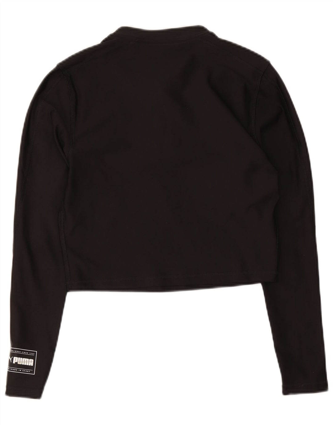 Puma Haut de survêtement court à col zippé pour femme UK 12 Noir moyen