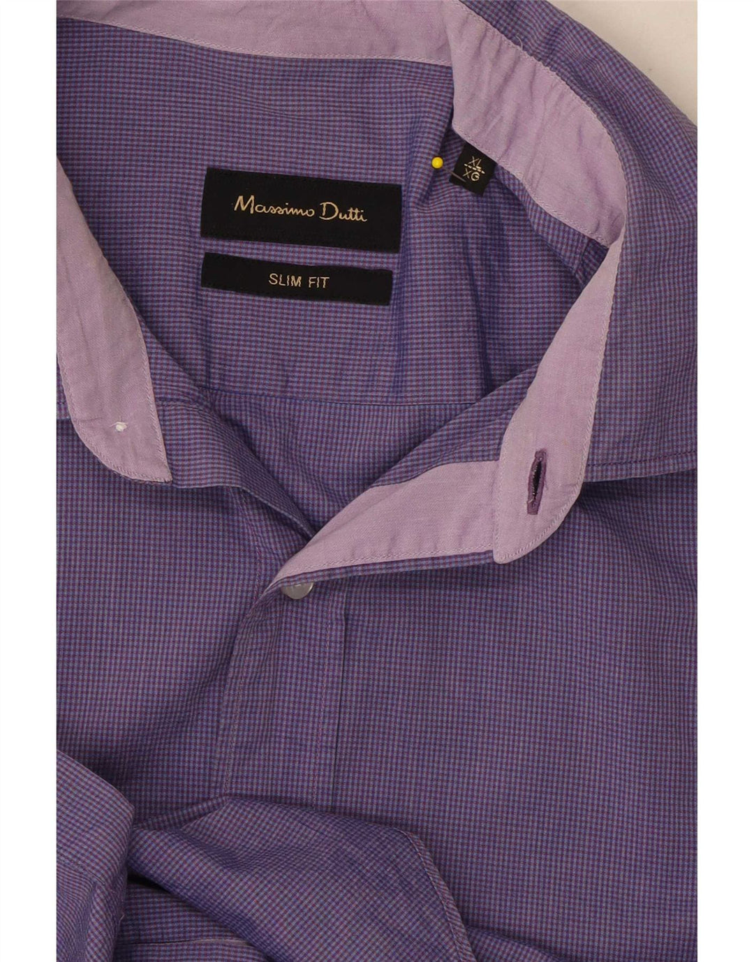 Massimo Dutti Chemise Slim Fit XL Violet Vichy pour Homme