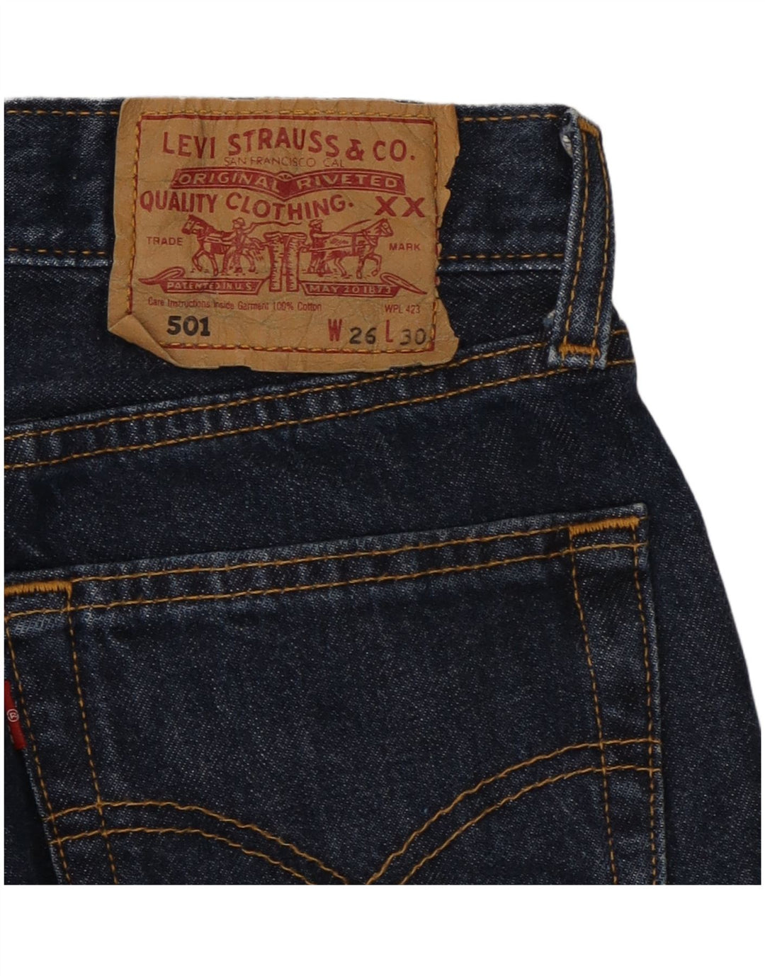 Levi's Jean Droit 501 Femme W26 L30 Bleu Marine