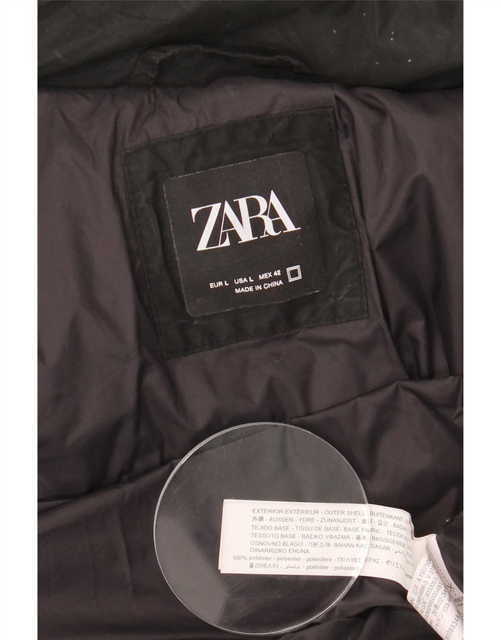 Zara Veste matelassée pour homme UK 40 Large Noir Polyester