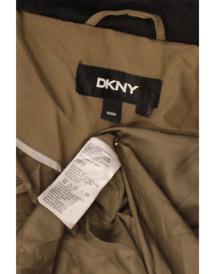 DKNY Womens Hooded Padded Coat UK 14 Medium Khaki