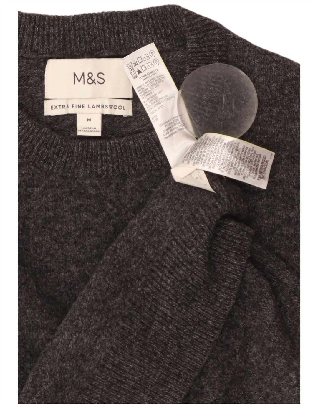MARKS & SPENCER Pull à col rond pour femme UK 14 Gris moyen