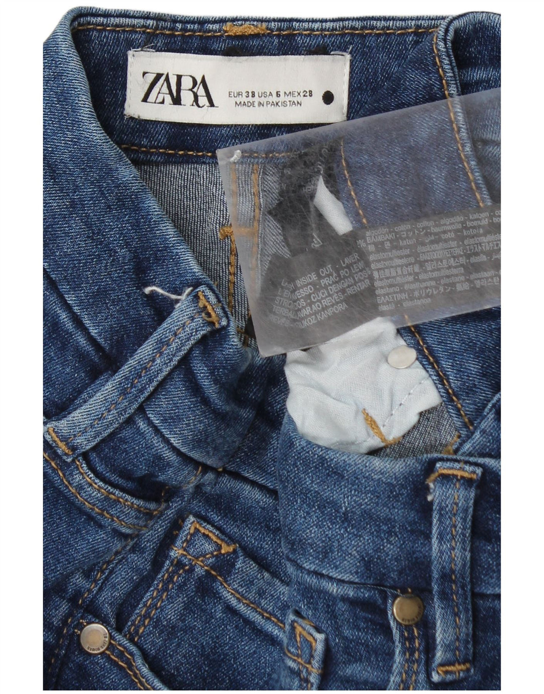 Zara Jeans Bootcut Femme EU 38 Small W28 L32 Bleu Coton