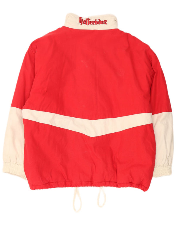 vintage Mens Graphic Coupe-vent Veste UK 40 Grand Colorblock Blanc