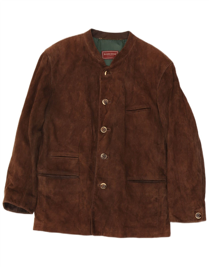 Schneiders Veste en daim pour homme UK 44 2XL Marron Cuir Classique