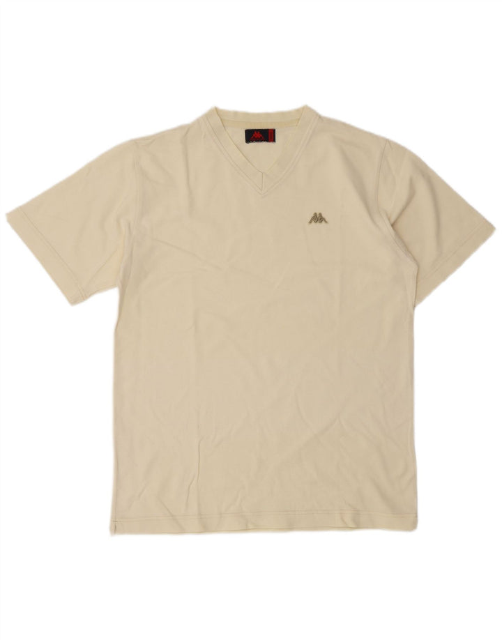 Kappa T-Shirt Top Small Homme Blanc Cassé