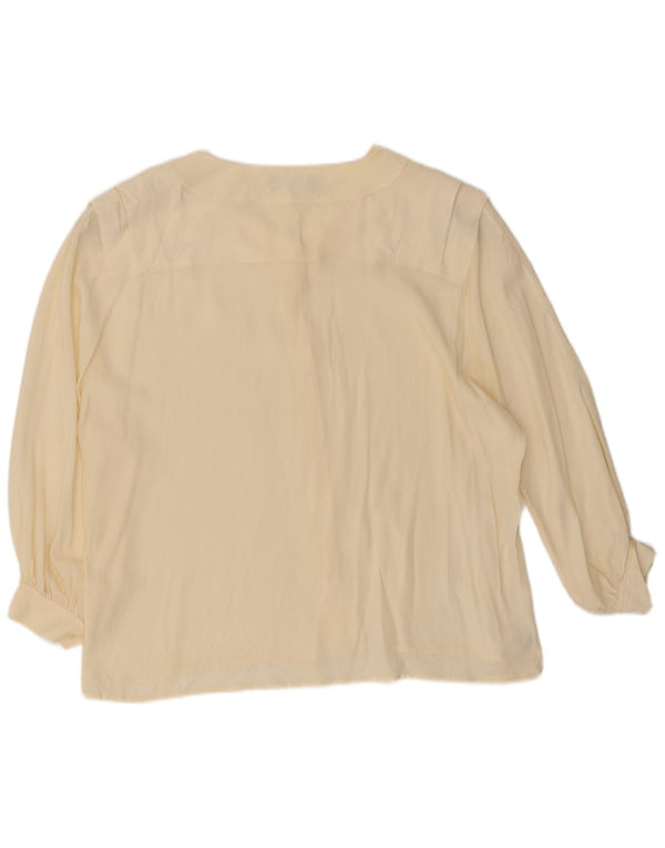 Mario Pucci Cecconi Chemisier à manches 3/4 pour femme IT 46 Large Blanc cassé