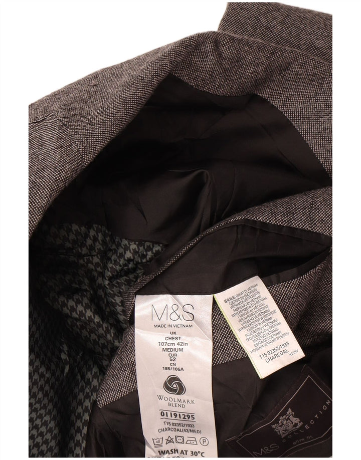 Marks & Spencer Veste blazer à 2 boutons pour homme UK 42 Grande laine grise