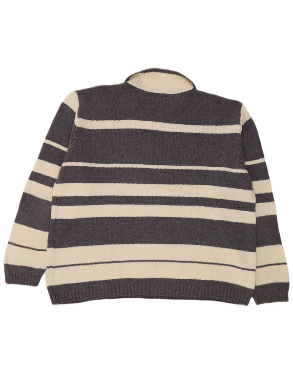 Levi's Pull Col Polo Homme Large Gris Rayé Coton