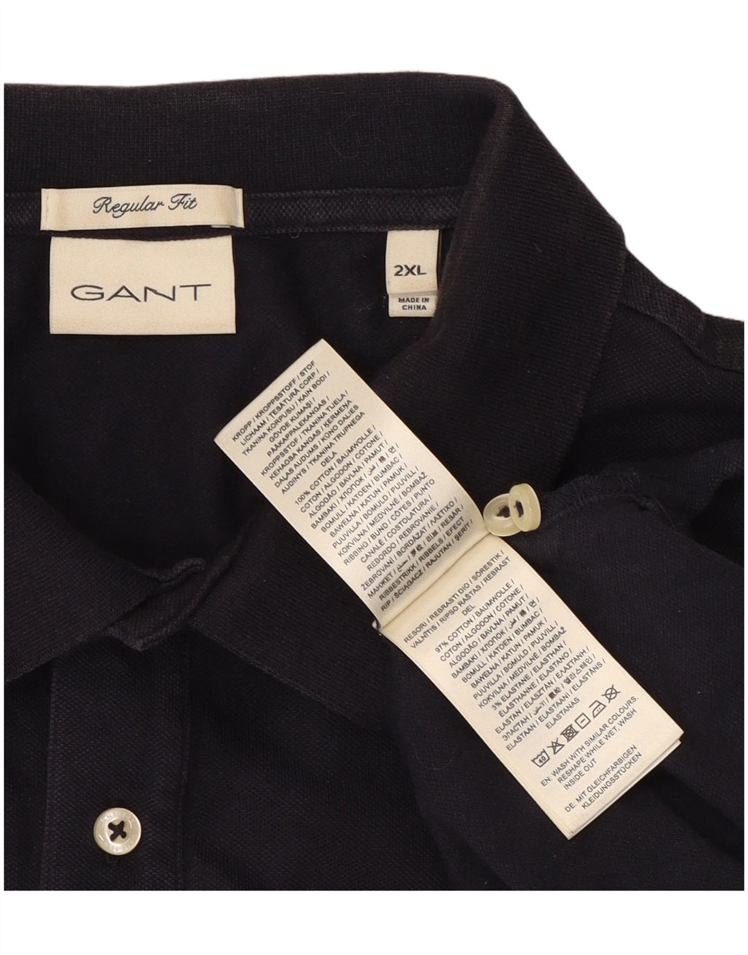 Gant Polo Homme 2XL Bleu Marine Coton