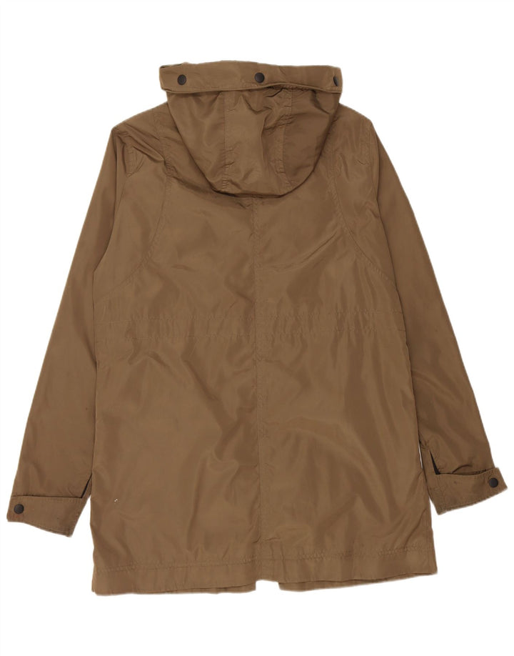 Superdry Veste de pluie à capuche pour femme UK 14 Large Kaki Polyester