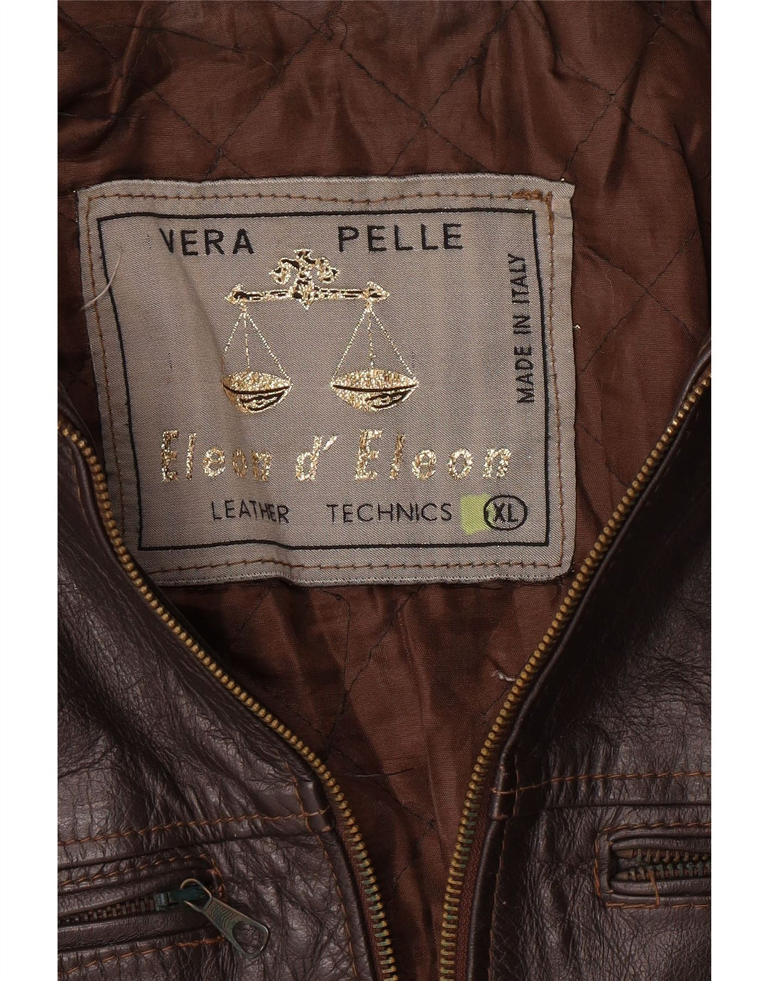 VINTAGE Veste en cuir homme UK 42 XL Cuir marron