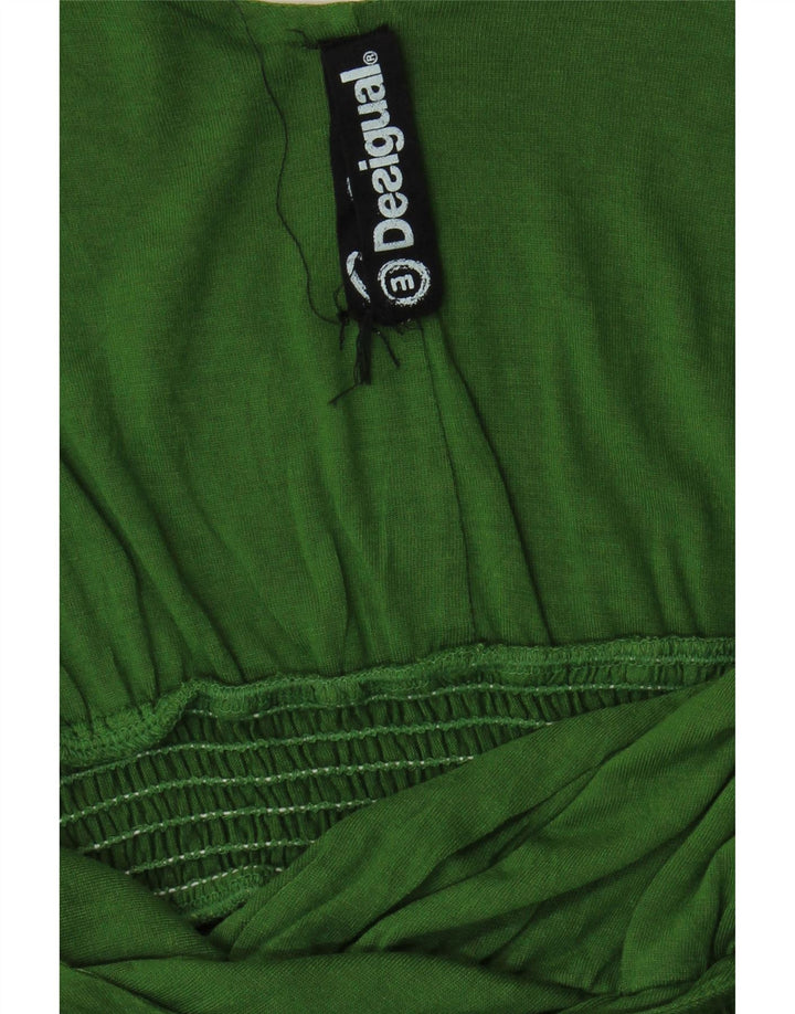 DESIGUAL Womens Sundress UK 12 Medium Green Colourblock Vintage Desigual and Second-Hand Desigual from Messina Hembry 