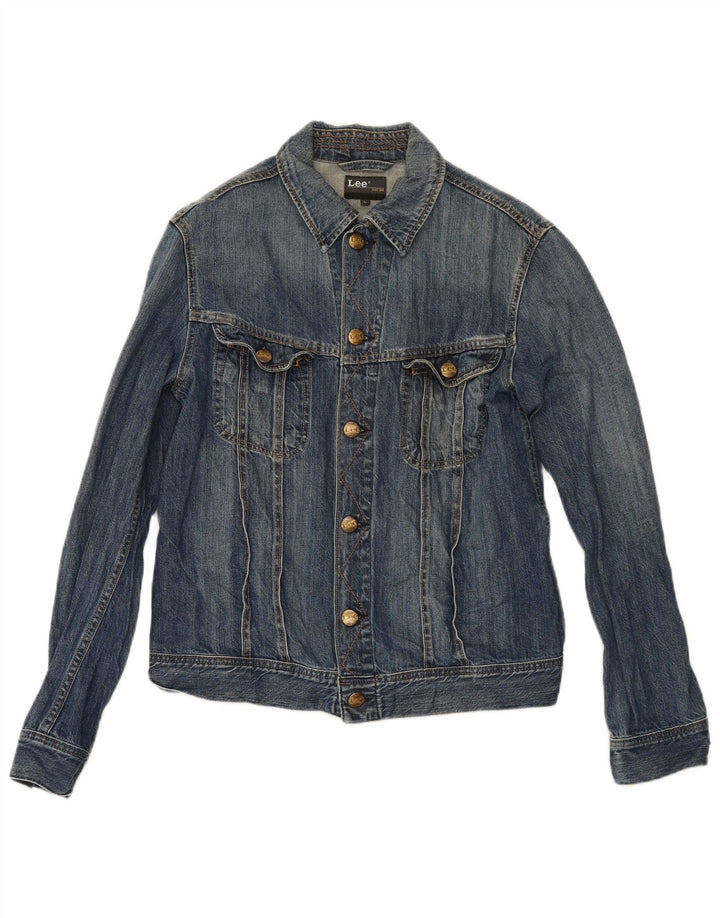Lee Veste en jean pour femme UK 16 Large Bleu Coton