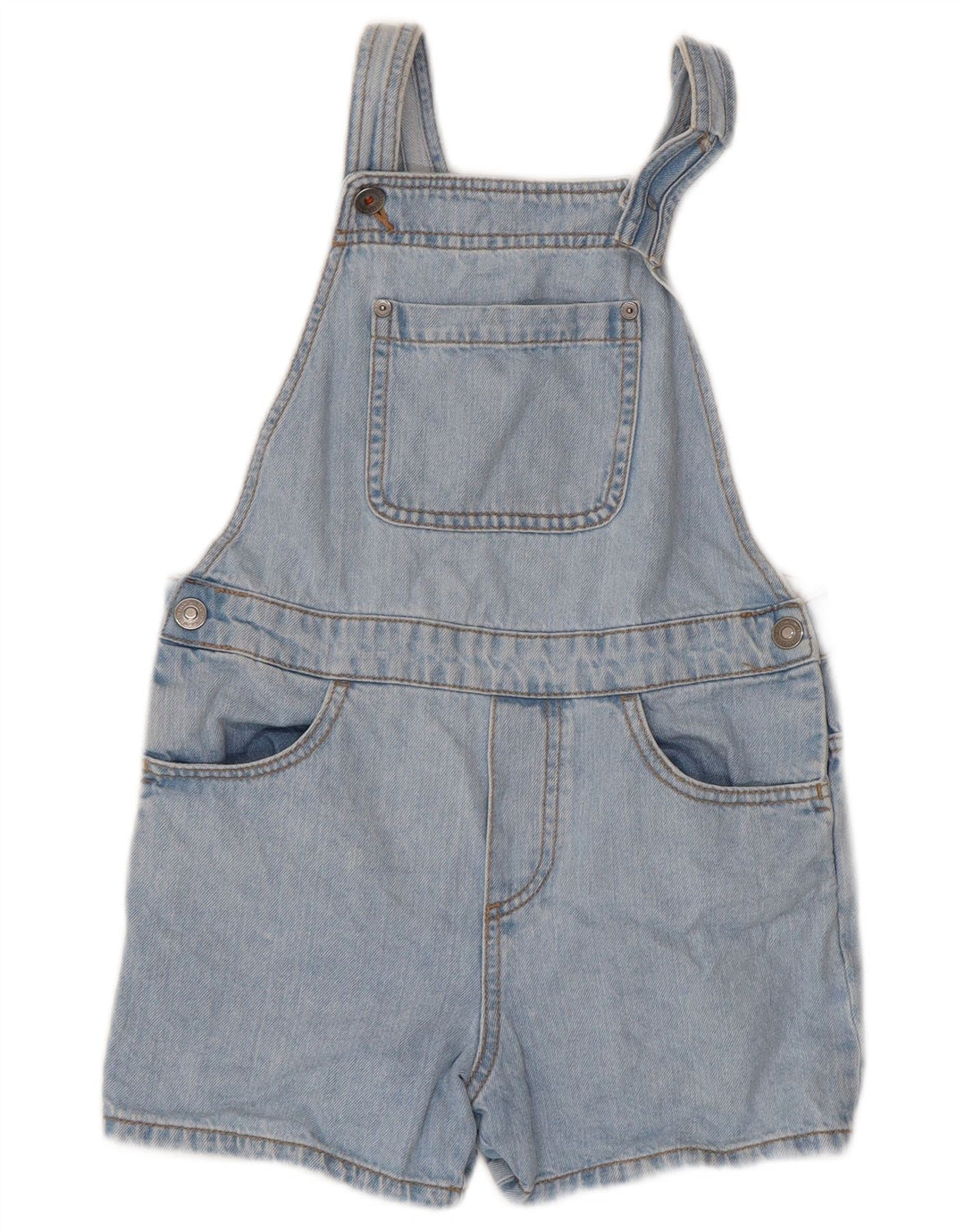 BENETTON Salopette Short en Jean Femme W26 Petit Bleu