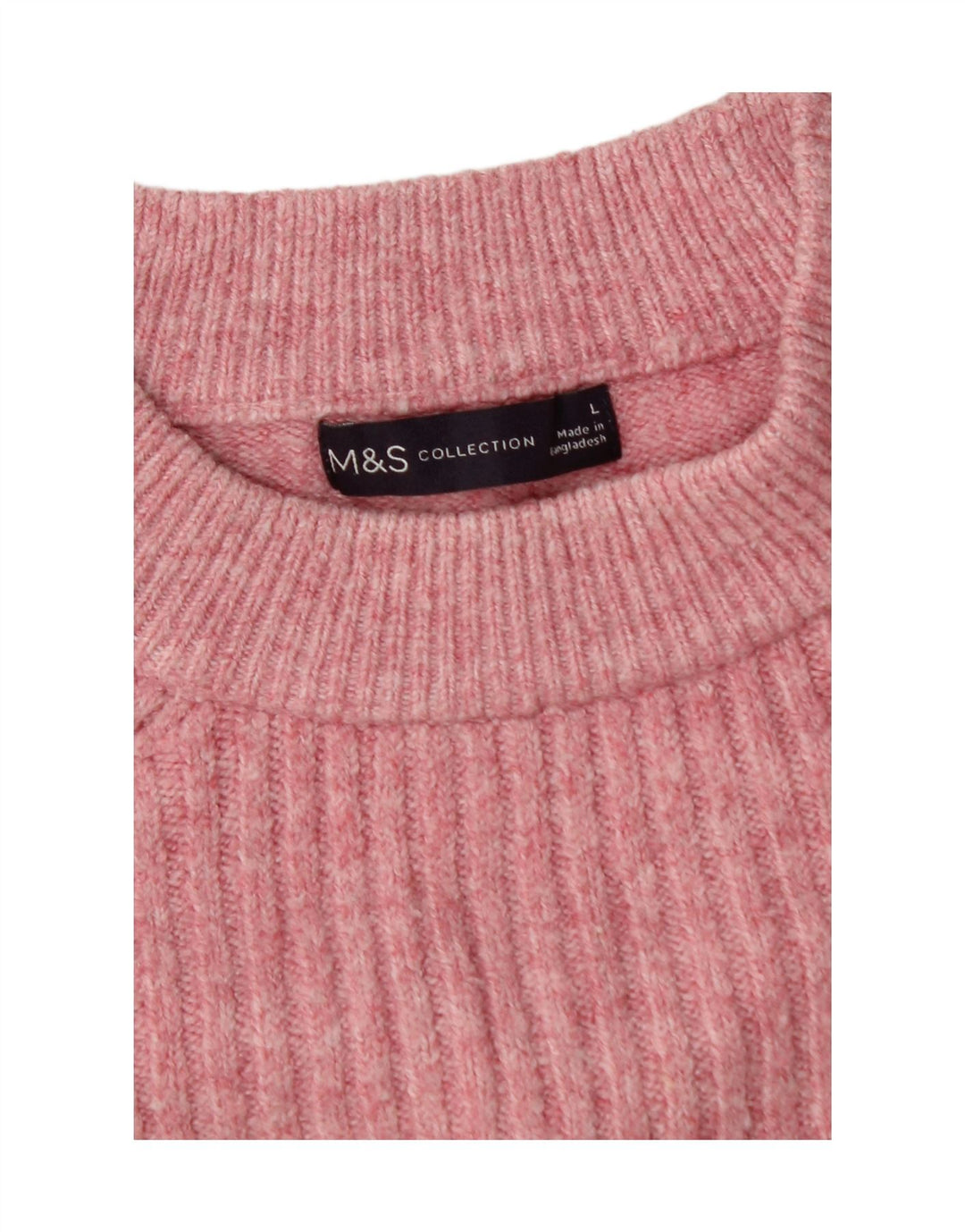 MARKS & SPENCER Womens Oversized Crew Neck Jumper Sweater UK 16 Large Pink Vintage Marks & Spencer and Second-Hand Marks & Spencer from Messina Hembry 