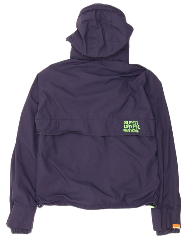 Superdry Veste de pluie à capuche graphique pour homme UK 42 XL Bleu marine Nylon