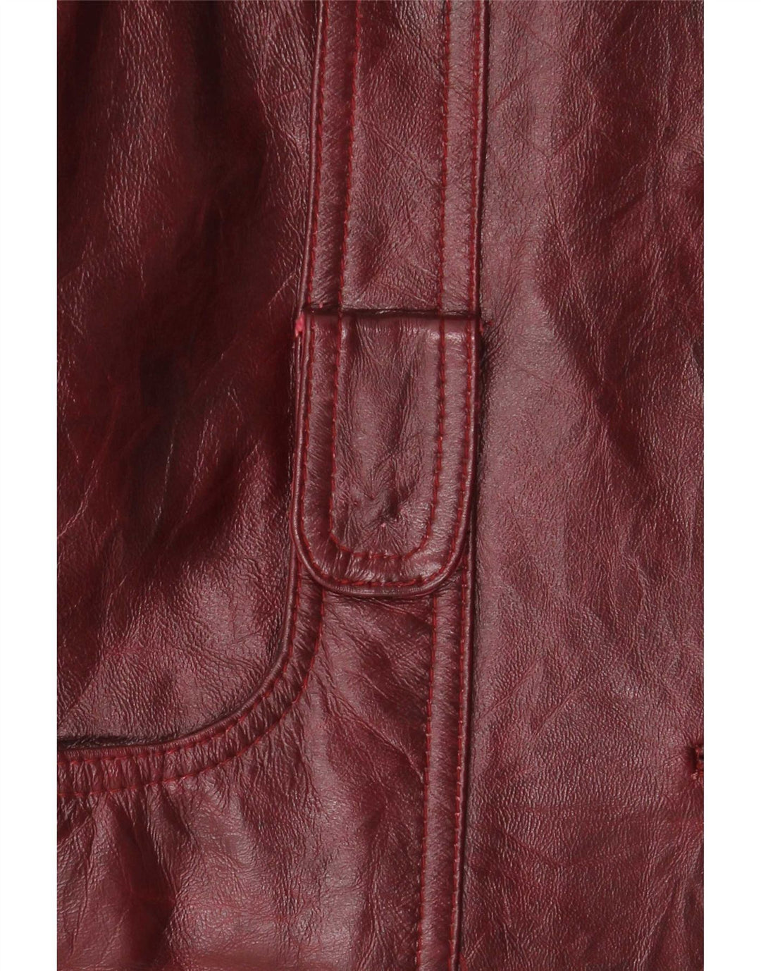 veste en cuir femme vintage UK 26 5XL Bourgogne
