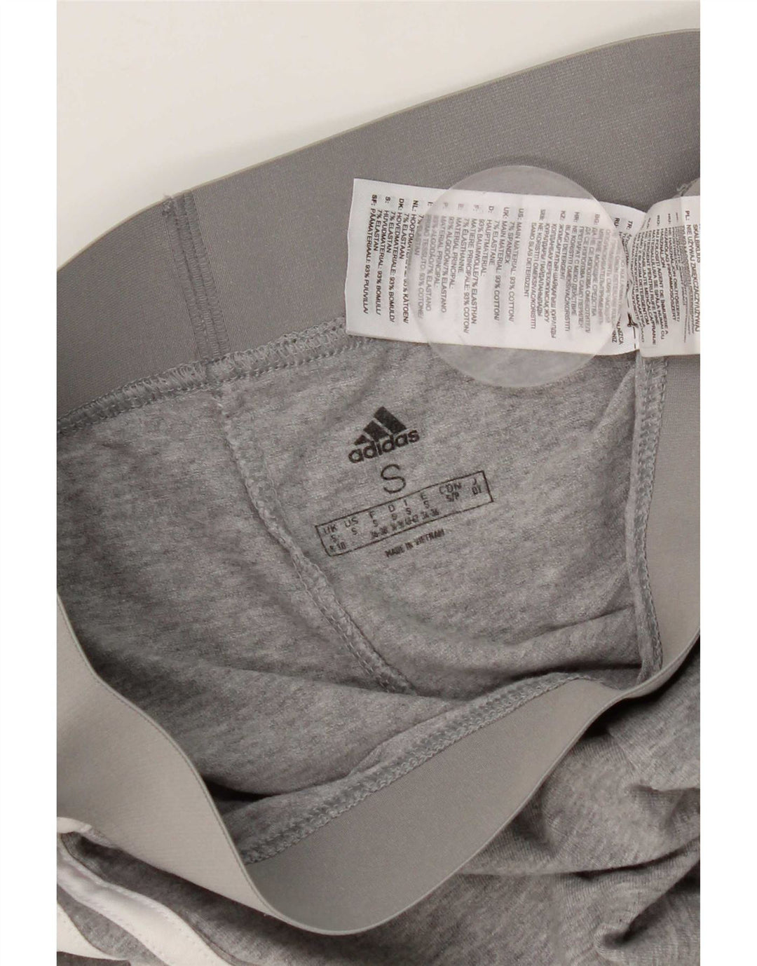 Adidas Leggings Femme UK 8 Petit Gris Coton