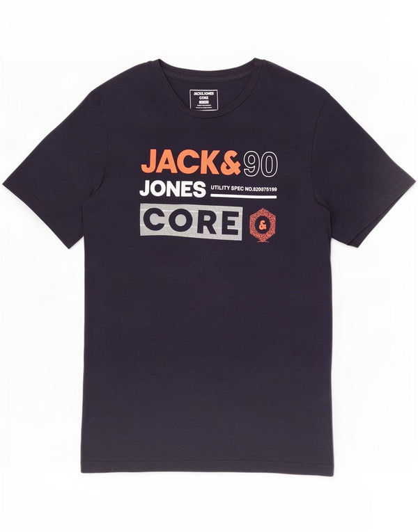 Jack & Jones T-shirt graphique coupe slim pour homme Petit bleu marine en coton