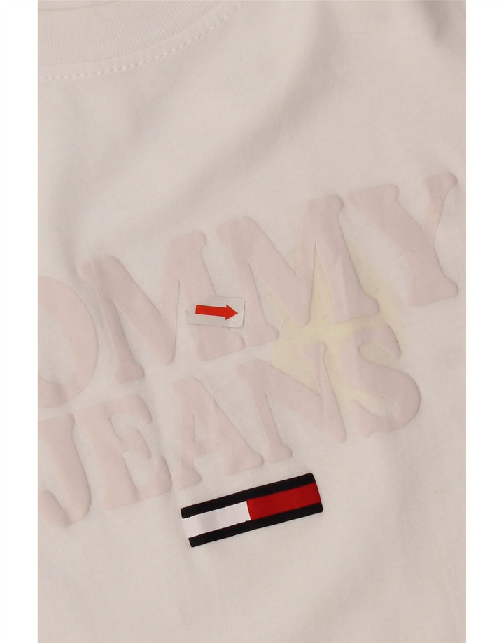 Tommy Hilfiger T-shirt graphique pour femme UK 14 Blanc moyen