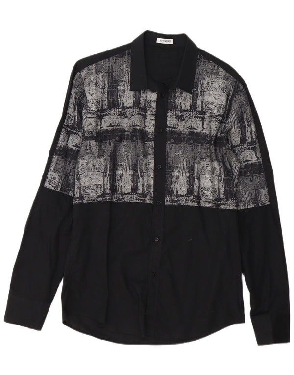 Bikkembergs Chemise à motif abstrait pour homme Large en coton noir