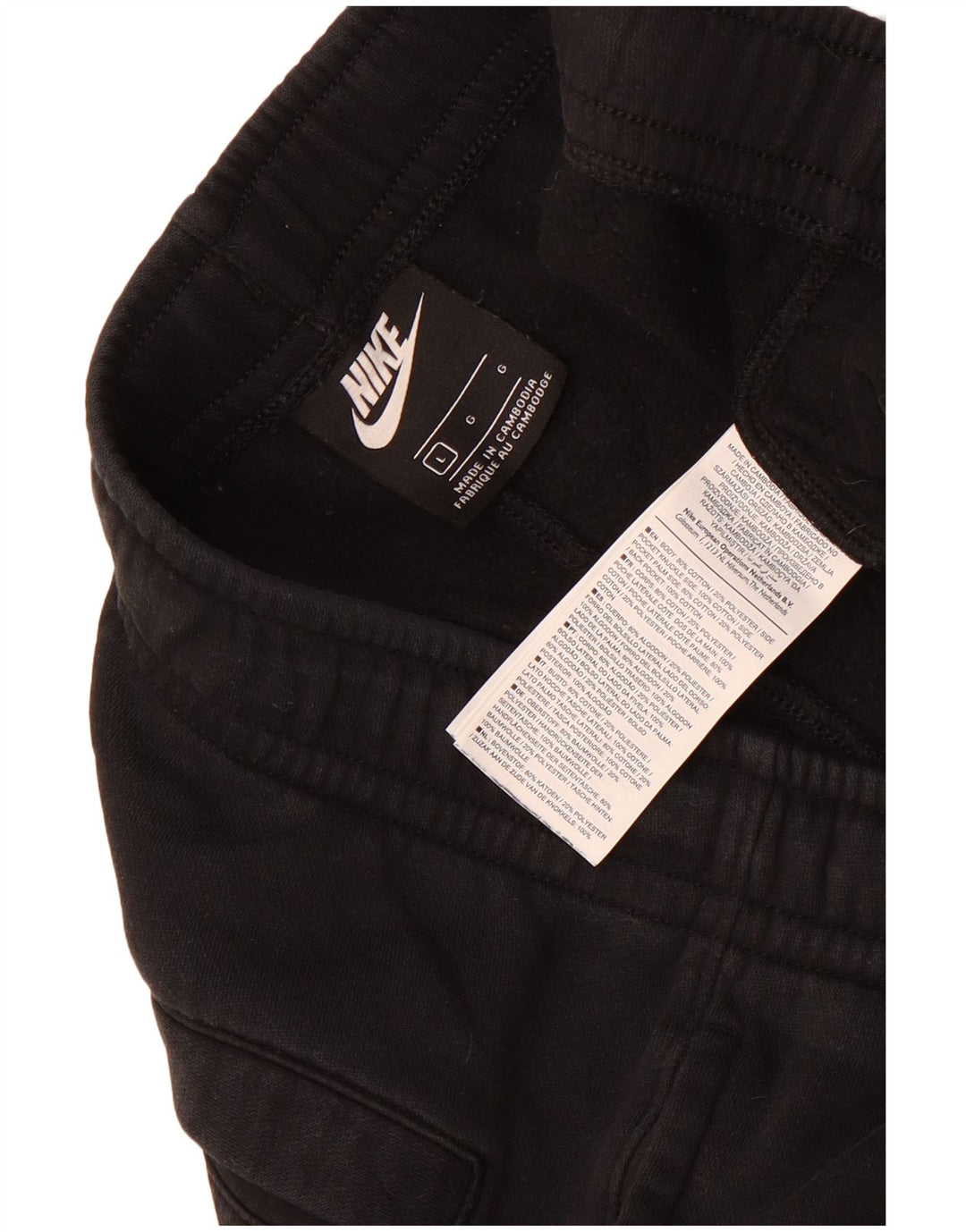Nike Pantalon de survêtement graphique pour homme en coton noir Taille L