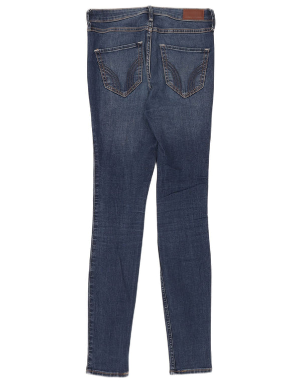 Hollister Jean Skinny Taille Haute Femme W25 L30 Bleu Coton