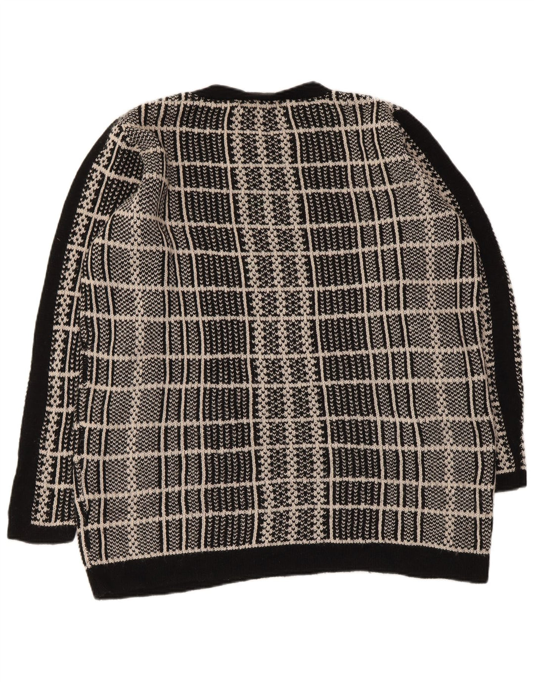 MARKS & SPENCER Pull à col rond pour femme UK 16 Grand carreaux noirs