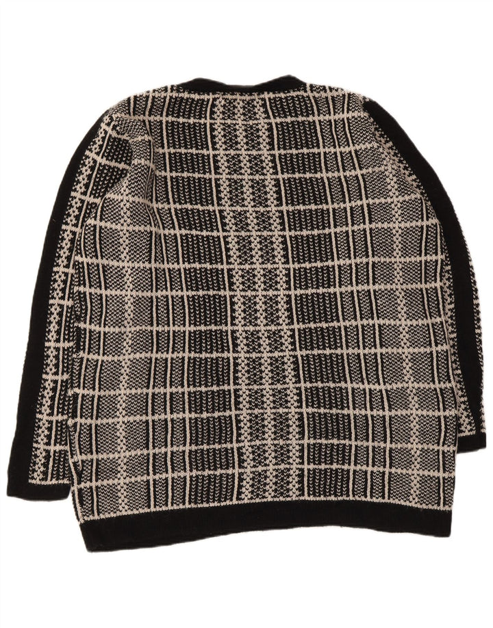 MARKS & SPENCER Pull à col rond pour femme UK 16 Grand carreaux noirs