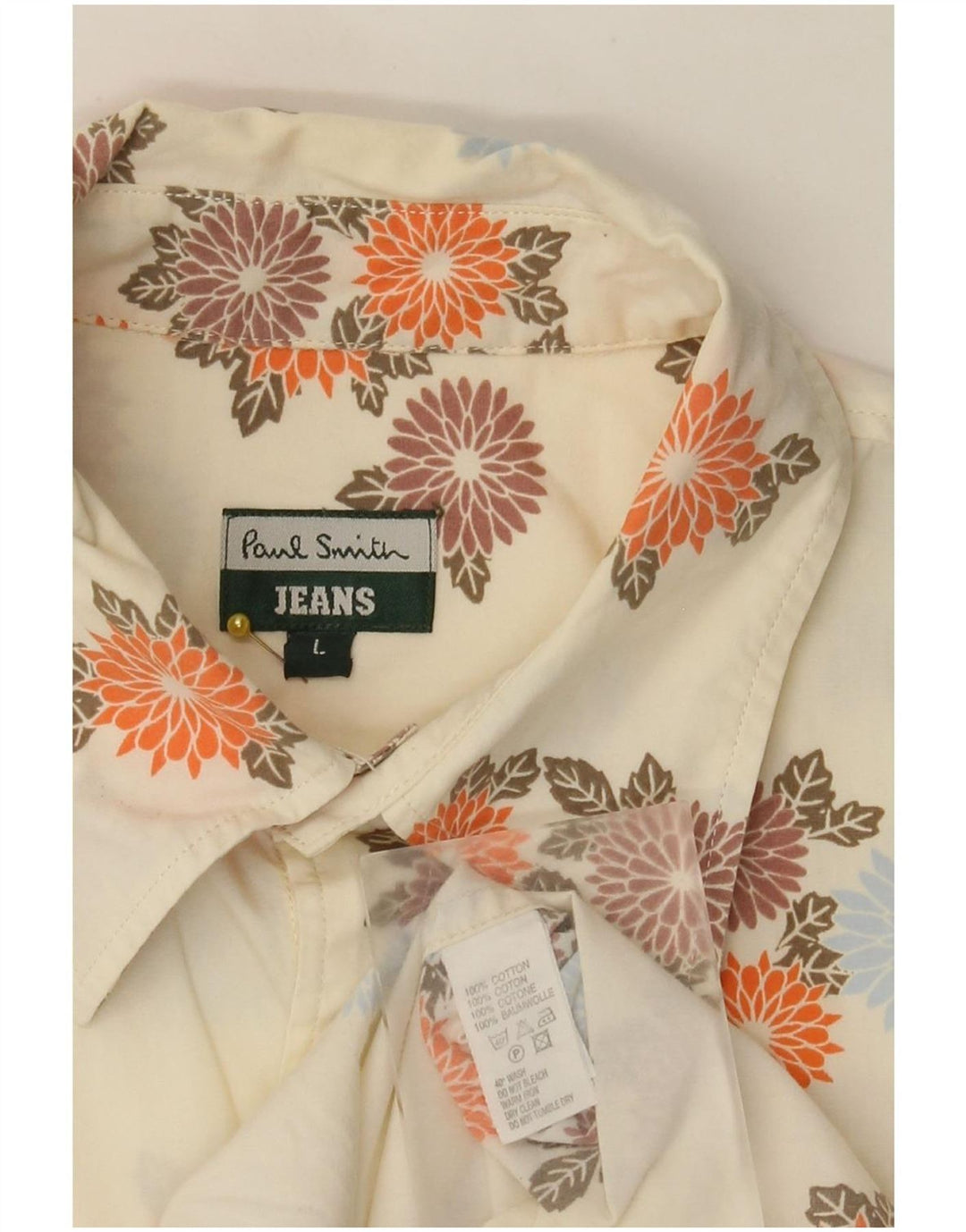 Paul Smith Chemise Homme Large Off White Floral Cotton