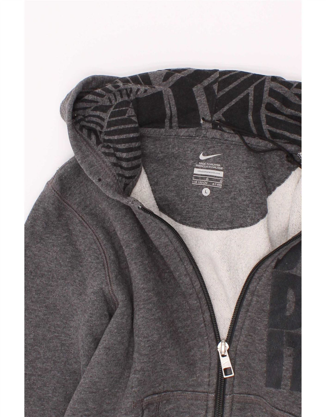 Nike Sweat à capuche zippé graphique pour garçon 6-7 ans Gris